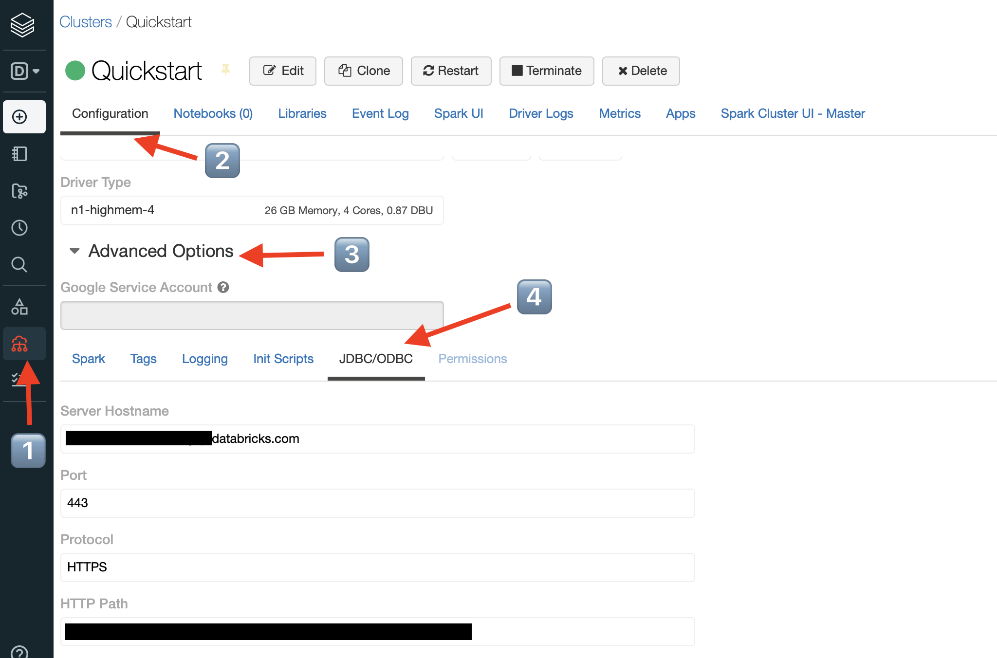 databricks connect screenshot