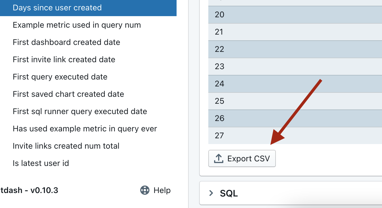export csv action