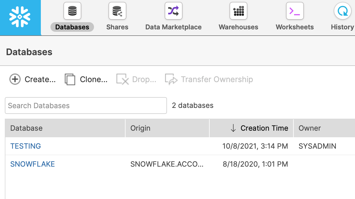 snowflake-database-list